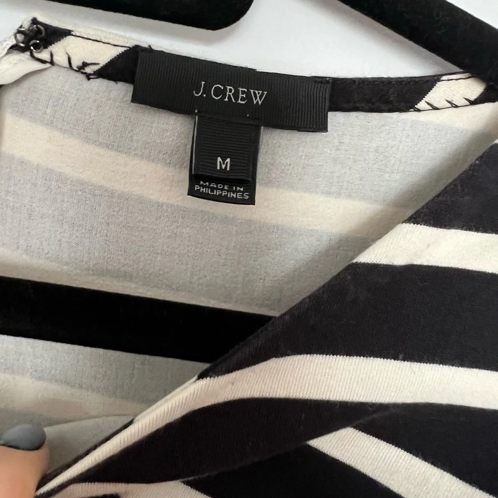 J.Crew midi striped navy/white dress
